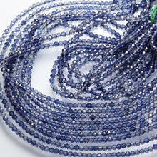 Load image into Gallery viewer, 13&quot; Full Strand, Blue Iolite Faceted Rondelle Shape Gemstone Beads, Iolite Beads, 3mm - Jalvi &amp; Co.