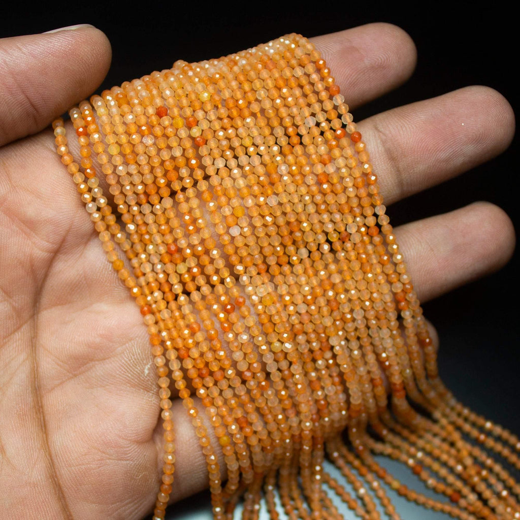 13" Full Strand, Cherry Quartz Faceted Round Cut Shape Gemstone Beads, Quartz Beads, 2.25-2.30mm - Jalvi & Co.
