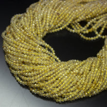 Load image into Gallery viewer, 13&quot; Full Strand, Golden Rutilated Quartz Faceted Round Cut Shape Gemstone Beads, Quartz Beads, 2.25mm - Jalvi &amp; Co.