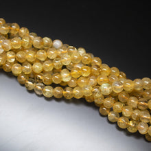 Load image into Gallery viewer, 13&quot; Full Strand, Golden Rutile Quartz Smooth Gemstone Beads, Rutile Quartz Beads, 6mm - Jalvi &amp; Co.
