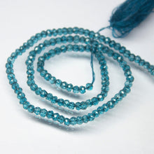 Load image into Gallery viewer, 13&quot; Full Strand, Mystic Coated Blue Quartz Faceted Rondelle Shape Gemstone Beads, Quartz Beads, 3.5mm - Jalvi &amp; Co.
