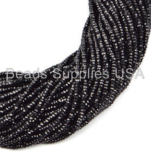 Load image into Gallery viewer, 13&quot; Full Strand, Natural AA Grade Black Spinel Machine Cut Gemstone Beads, 2.75-3mm, 34cm long - Jalvi &amp; Co.