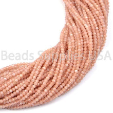 Load image into Gallery viewer, 13" Full Strand, Peach Moonstone Faceted Rondelle Shape Gemstone Beads, Moonstone Beads, 2-2.25mm - Jalvi &amp; Co.