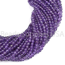 Load image into Gallery viewer, 13&quot; Full Strand, Purple Amethyst Smooth Round Shape Gemstone Beads, Amethyst Beads, 4-5mm - Jalvi &amp; Co.