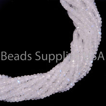 Load image into Gallery viewer, 13" Full Strand, Rainbow Moonstone Faceted Rondelle Shape Gemstone Beads, Moonstone Beads, 4-5mm - Jalvi &amp; Co.