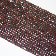 Load image into Gallery viewer, 13&quot; Full Strand, Red Garnet Faceted Round Cut Shape Gemstone Beads, Quartz Beads, 2.40mm - Jalvi &amp; Co.