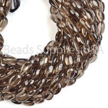 Load image into Gallery viewer, 13&quot; Full Strand, Smoky Quartz Smooth Oval Shape Gemstone Beads, Quartz Beads, 10-12mm - Jalvi &amp; Co.