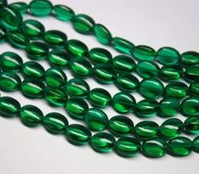 Load image into Gallery viewer, 13 inch, 11-12mm, Natural Emerald Green Quartz Smooth Oval Briolette Beads, Quartz Beads - Jalvi &amp; Co.