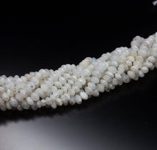 Load image into Gallery viewer, 13 inch, 4.5-6.5mm, White Rainbow Moonstone Smooth Rondelle Beads, Rainbow Moonstone Beads - Jalvi &amp; Co.