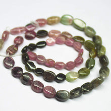 Load image into Gallery viewer, 13 inch, 5-8mm, Multi Tourmaline Smooth Oval Beads, Tourmaline Beads - Jalvi &amp; Co.