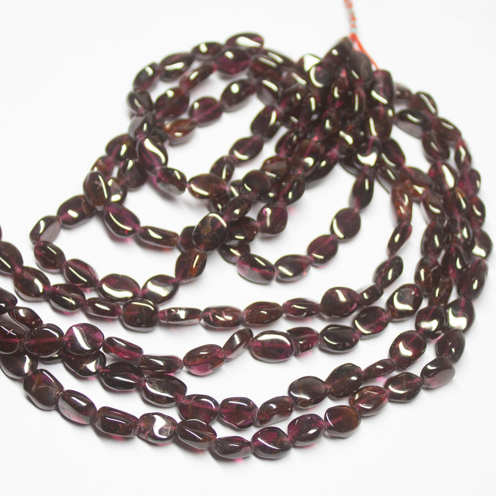 13 inch, 6-8mm, Untreated Ruby Smooth Oval Shape Gemstone Beads - Jalvi & Co.