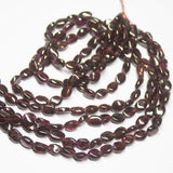 13 inch, 6-8mm, Untreated Ruby Smooth Oval Shape Gemstone Beads