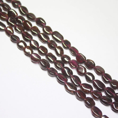 13 inch, 6-8mm, Untreated Ruby Smooth Oval Shape Gemstone Beads - Jalvi & Co.