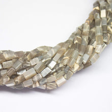 Load image into Gallery viewer, 13 inch, 6mm 9mm, Grey Moonstone Smooth Rectangle Shape Beads, Moonstone Beads - Jalvi &amp; Co.