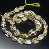 13 inch, 8mm 14mm, Natural Moss Quartz Smooth Oval Shape Beads, Quartz Beads