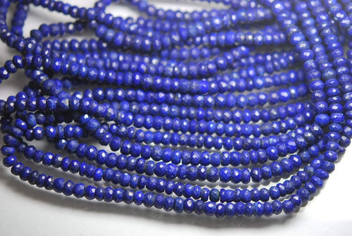 13 Inch Long Strand-Super-Aaa Quality, Lapis Lazuli Micro Faceted Rondells, 4-5mm Size - Jalvi & Co.