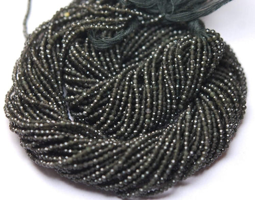 13 Inch Strand, Finest Aaa Quality, Natural Deep Grey Moonstone Faceted Rondelles, 2.10mm Size - Jalvi & Co.