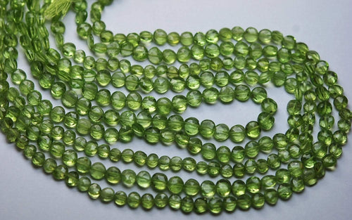 13 Inch Strand Natural Peridot Faceted Coins Shape, 4.75-5mm - Jalvi & Co.