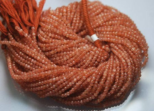 13 Inch Strand Rare Quality Natural African Sunstone Faceted Rondelles 3.10mm Size - Jalvi & Co.