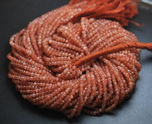 13 Inch Strand Rare Quality Natural African Sunstone Faceted Rondelles 3.10mm Size - Jalvi & Co.