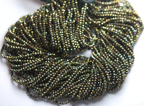 13 Inch Strand,Mystic Yellow Black Spinel Machine Cut Quality, Finest Quality Micro Faceted Rondelles, 3mm - Jalvi & Co.