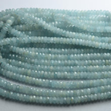 Load image into Gallery viewer, 13 Inch Strands, Finest Quality, Natural Aquamarine Faceted Rondells, 5.50mm - Jalvi &amp; Co.