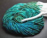 13 Inch Strand,Superb-Finest Quality, Natural Chrysocolla Faceted Rondelles, 2.40mm Long