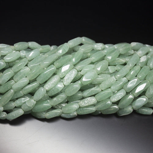 13 inches, 10-13mm, Green Aventurine Plain Fancy Tube Loose Gemstone Beads, Aventurine Beads - Jalvi & Co.