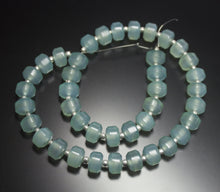 Load image into Gallery viewer, 13 Inches, 10mm, Natural Aqua Blue Chalcedony Smooth Tyre Whee Rondellel Loose Gemstone Beads - Jalvi &amp; Co.