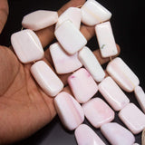 13 inches, 32-46mm, Peruvian Pink Opal Smooth Plain Tumble Nugget Loose Gemstone Beads, Opal Beads