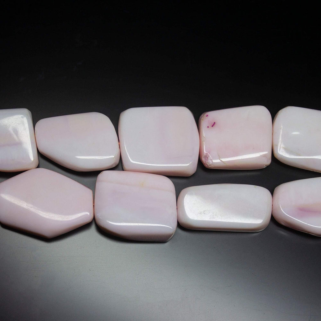 13 inches, 32-46mm, Peruvian Pink Opal Smooth Plain Tumble Nugget Loose Gemstone Beads, Opal Beads - Jalvi & Co.