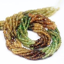 Load image into Gallery viewer, 13 inches, 3mm, Petrol Yellow Green Tourmaline Faceted Rondelle Gemstone Beads - Jalvi &amp; Co.