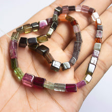 Load image into Gallery viewer, 13 inches, 5-7mm, Natural Multi Watermelon Tourmaline Smooth Rectangle Loose Gemstone Beads - Jalvi &amp; Co.