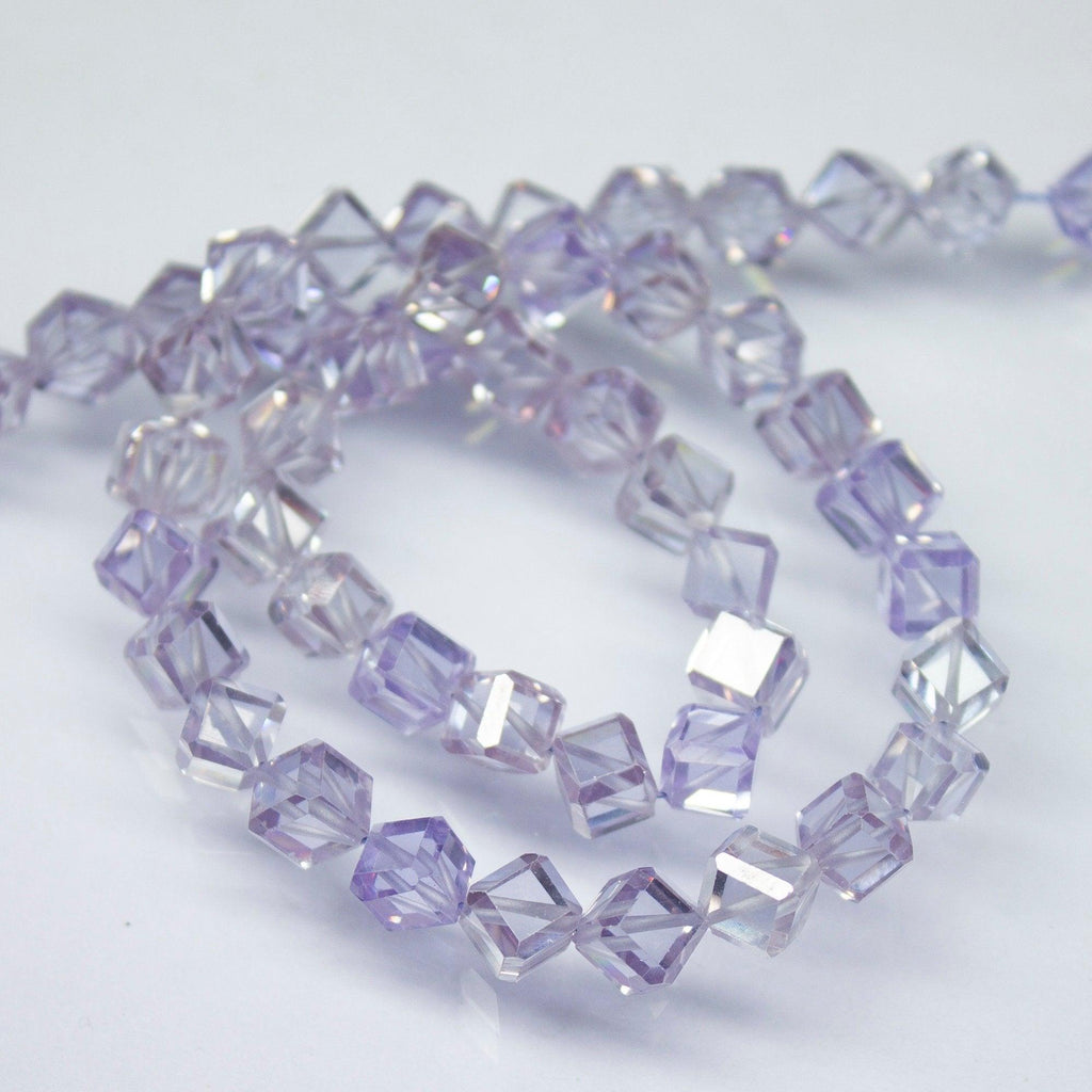 13 inches, 6mm, Blue Zircon Faceted 3D Cube Box Square Beads Strand, Zircon Beads - Jalvi & Co.