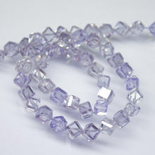 Load image into Gallery viewer, 13 inches, 6mm, Blue Zircon Faceted 3D Cube Box Square Beads Strand, Zircon Beads - Jalvi &amp; Co.