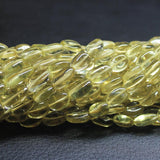 13 inches, 7-10mm, Natural Lemon Quartz Smooth Oval Loose Gemstone Beads