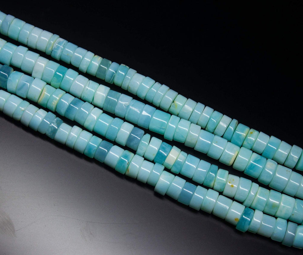 13 inches, 9mm, Peruvian Opal Smooth Round Wheel Tyre Loose Gemstone Beads, Opal Beads - Jalvi & Co.