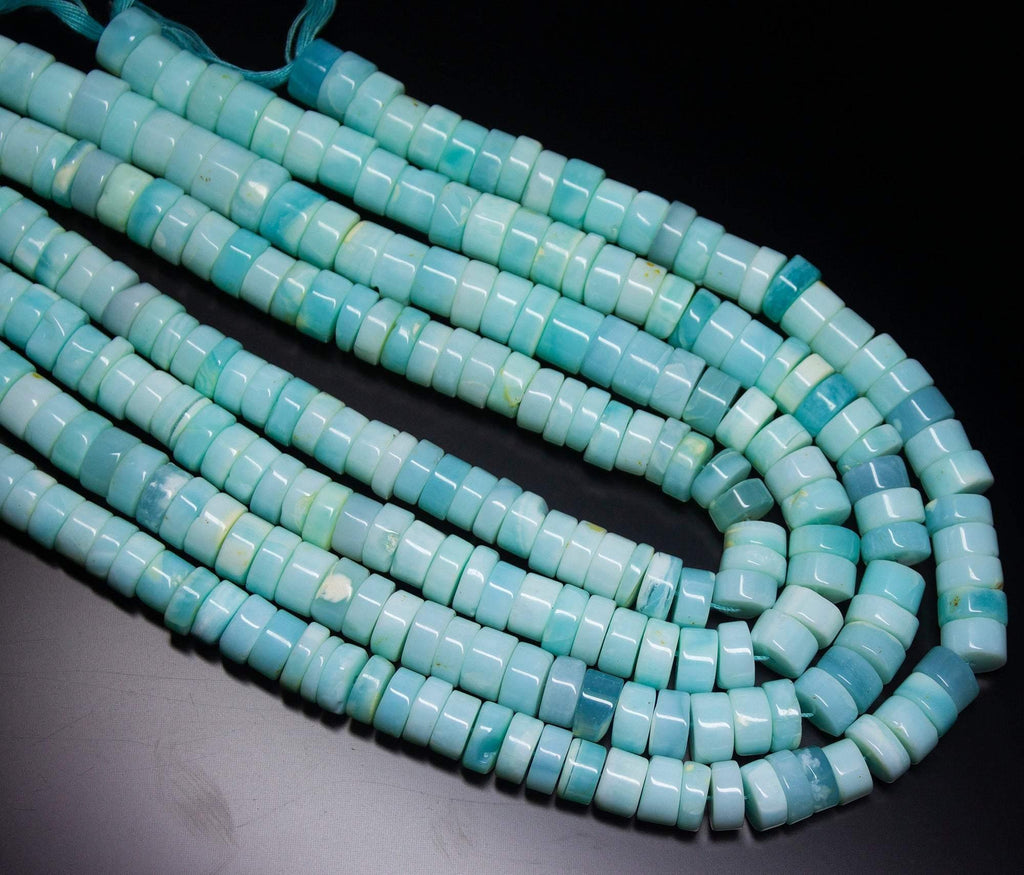 13 inches, 9mm, Peruvian Opal Smooth Round Wheel Tyre Loose Gemstone Beads, Opal Beads - Jalvi & Co.