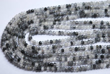 Load image into Gallery viewer, 13 Inches Full Strand,Rare Black Tourmalinated Quartz Faceted Beads, 3.5-4mm - Jalvi &amp; Co.
