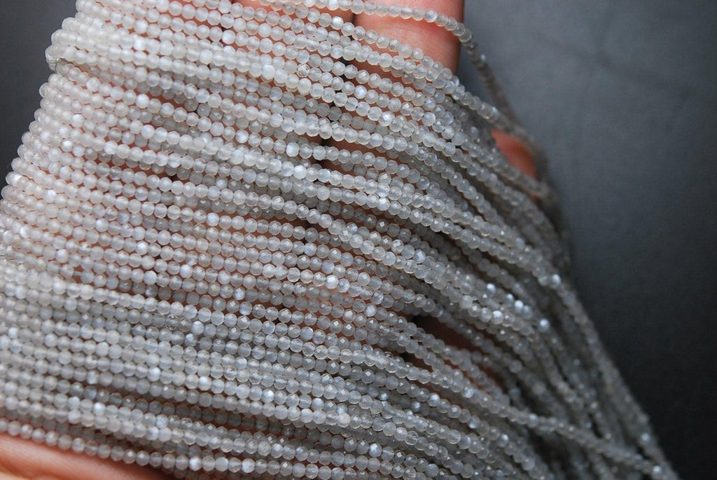 13 Inches Strand AAA Super Cutting Grey Moonstone, Size 2.20mm - Jalvi & Co.