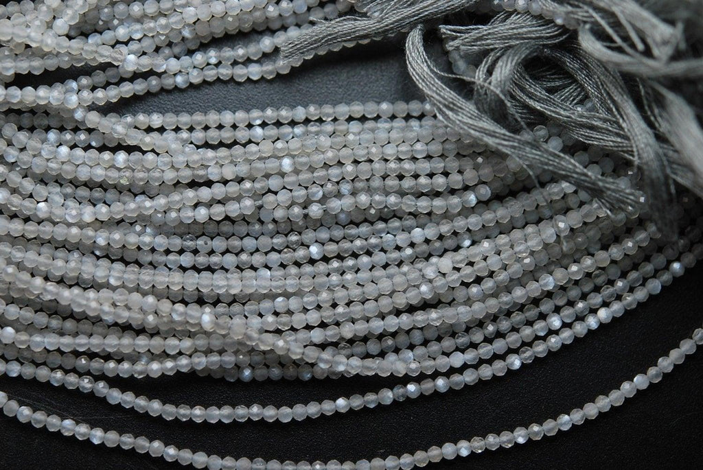 13 Inches Strand AAA Super Cutting Grey Moonstone, Size 2.20mm - Jalvi & Co.