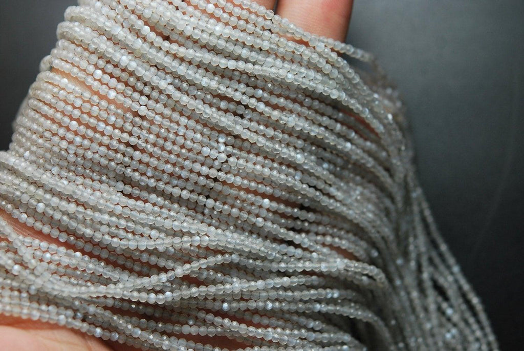 13 Inches Strand AAA Super Cutting Grey Moonstone, Size 2.20mm - Jalvi & Co.