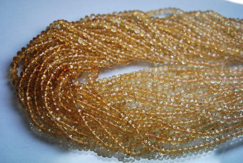 13 Inches Strand Gems Citrine Rondelle Faceted Rondelle 5.5-5mm - Jalvi & Co.