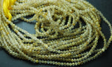 13 Inches Strand Golden Rutilated Quartz Micro Faceted Rondelle, 3-3.25mm Approx..