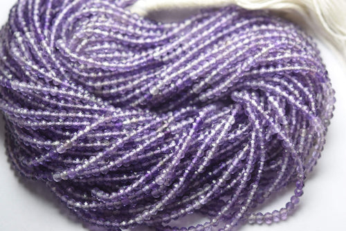 13 Inches Strand, Natural Amethysts Shaded Faceted Rondelles,Machine Cut Size 3.20mm - Jalvi & Co.