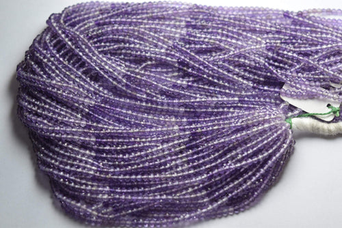 13 Inches Strand, Natural Amethysts Shaded Faceted Rondelles,Machine Cut Size 3.20mm - Jalvi & Co.
