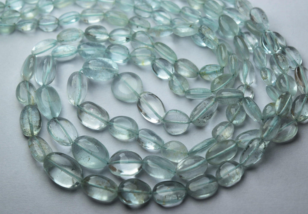 13 Inches Strand, Natural Aquamarine Smooth Nuggets Shaped Beads, 6-10mm - Jalvi & Co.