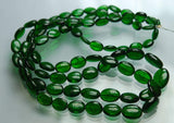 13 Inches Strand, Natural Chrome Diopside Smooth Oval Beads, Large Size 7-11mm