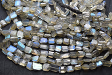 Load image into Gallery viewer, 13 Inches Strand, Natural Labradorite Faceted Step Cut Nuggets 6-10mm Size - Jalvi &amp; Co.