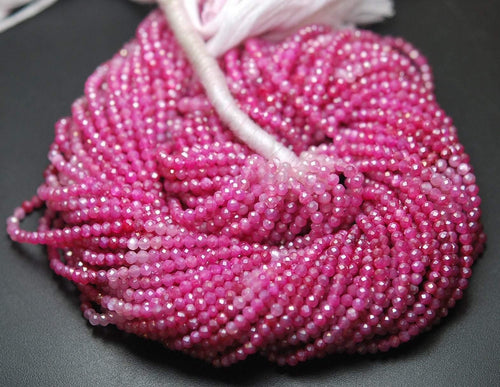 13 Inches Strand,Super Cutting,Mystic Pink Shaded Moonstone Micro Faceted Rondelles,Size 3mm - Jalvi & Co.